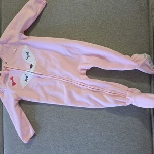 Carter's Simple Joy Light Pink Fox Footie Pajamas